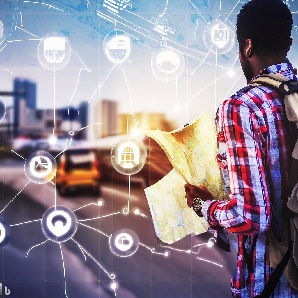 Person looking at a map