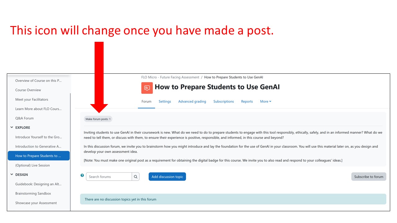 Button that will change once you have posted to the forum